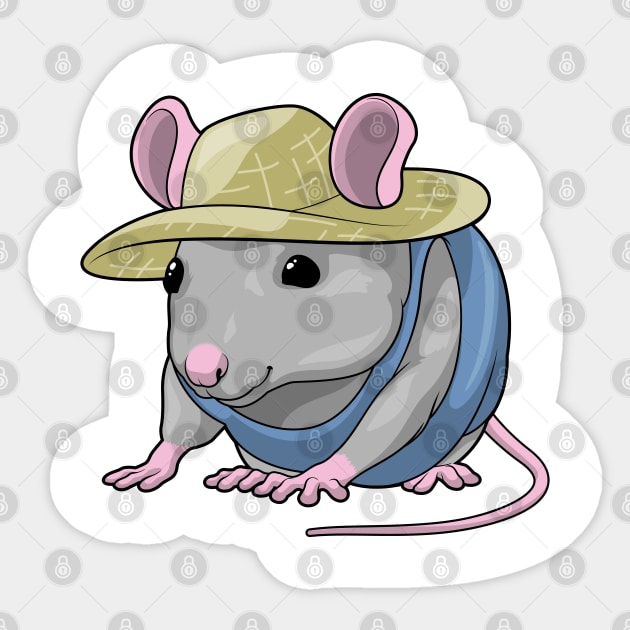 Mouse Farmer Hat Sticker by Markus Schnabel